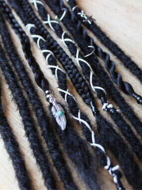 Black Synthetic Hair Dreadlocks Accents Locs Braid Viking Hippie Boho